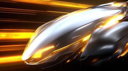 Fototapeta premium Futuristic vehicle design with sleek lines and glowing accents.