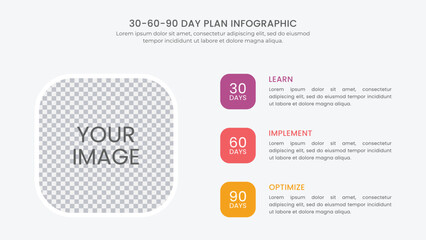 30 60 90 Day Plan strategy infographic template design