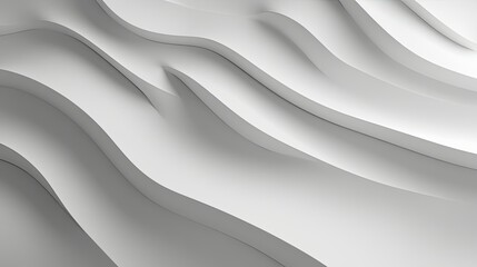 Fototapeta premium Abstract White Wave Patterns with Smooth Curves and Textured Layers Representing Modern Interior Design and Minimalist Aesthetics for Creative Projects