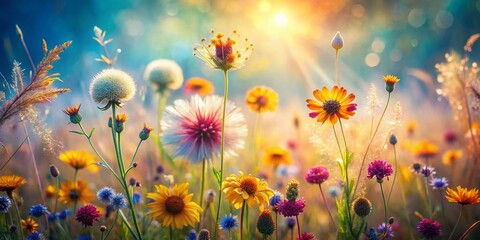 Double Exposure: Wild Meadow Flowers & Abstract Shapes - Nature Photography