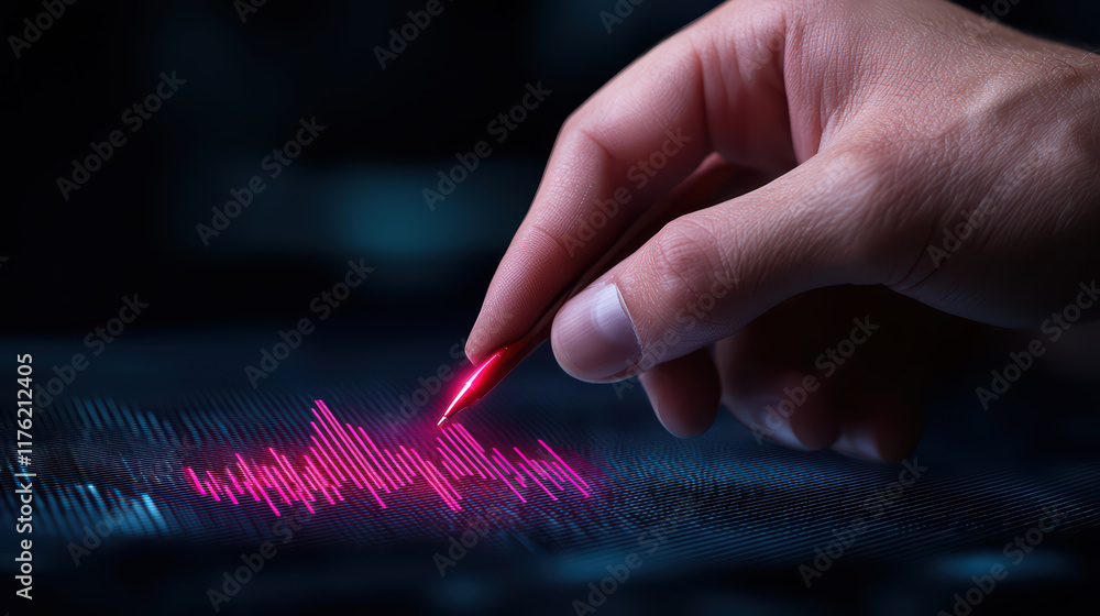 Poster close up of hand using stylus to create digital art on screen
