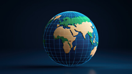 Fototapeta premium detailed globe showcasing continents and oceans