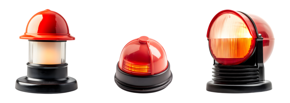 set of ambulance light isolated on transparent background, cut out