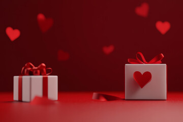 Heart and gift Valentine's Composition