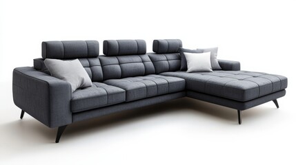 Obraz premium A black couch with pillows on it