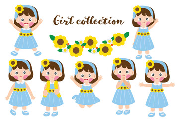 Cute Girl with Sunflower