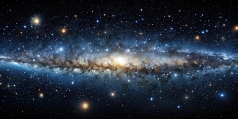 Obraz premium Dark celestial scene with thousands of twinkling stars scattered across a deep black canvas, void, galaxy, void