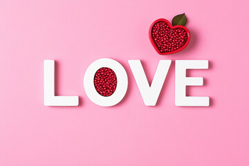 Heart-Shaped Bowl with Candy and Roses