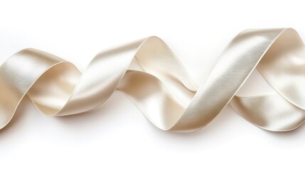 Elegant White Satin Ribbon Winding Beautifully on a Soft Background Perfect for Crafts, Gift Wrapping, Fashion Accessories, and Home Decor Projects