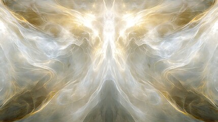 Obraz premium Abstract Gold and White Celestial Wings