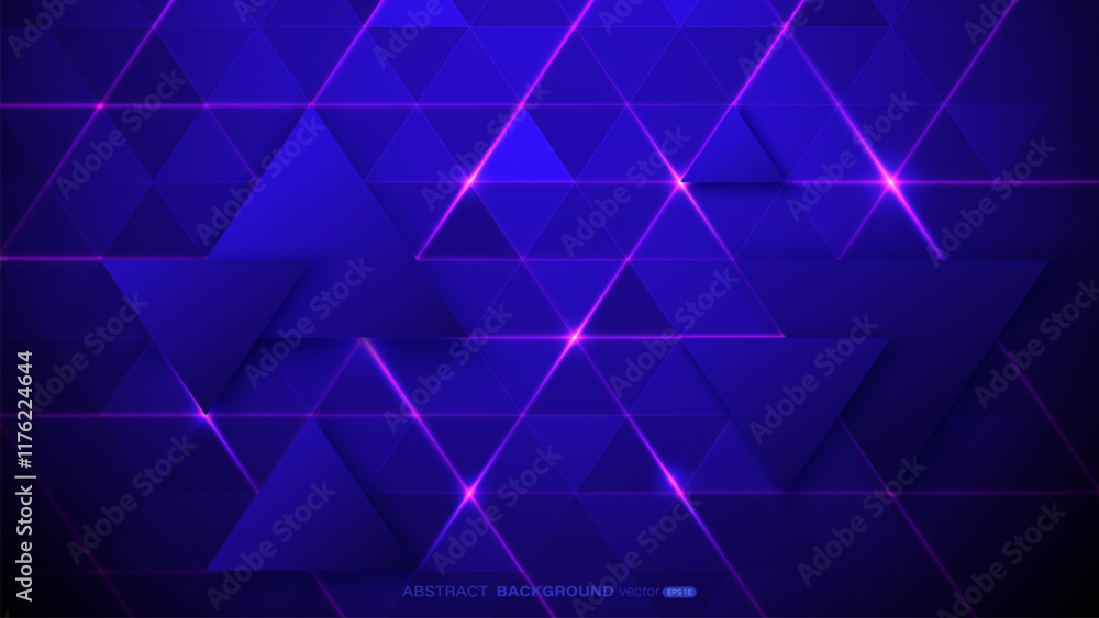 Canvas Prints futuristic abstract background featuring geometric pattern of interlocking dark blue triangles with 