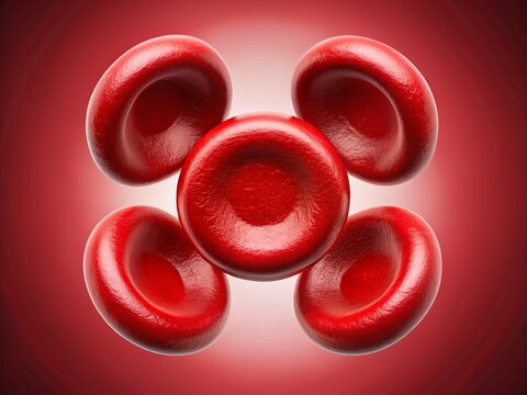 Four Blood Drops Interconnected Circle - Medical Science Concept Stock Photo