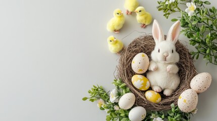 Bright Minimalist Stock Photo of Easter Symbols