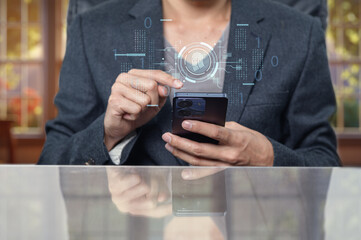 The online security locking system utilizes fingerprint scanning, providing a secure and convenient way to protect user access