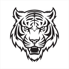 Tiger head logo vector art illustration.