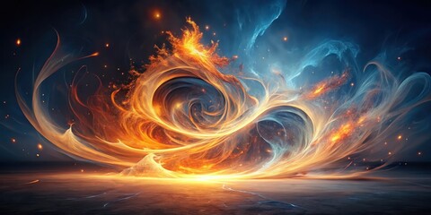 Ethereal flames swirling in a mesmerizing dance of light and shadow, creating an otherworldly aura that seems to emanate from within , monochromatic, cosmic