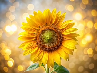 Fototapeta premium Golden Sunflower on White: Ukrainian Symbol of Hope & Resilience