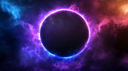 Obraz premium Glowing Celestial Ring in Nebula Cosmic Clouds
