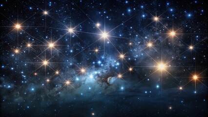 Obraz premium Dark canvas with stars twinkling like diamonds against a velvety black sky filled with constellations and a hint of moonlight, night sky, galaxy