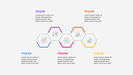 Business infographic template with 5 options
