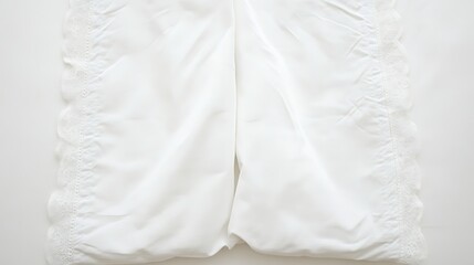 Obraz premium White Fabric Shorts with Delicate Lace Trim