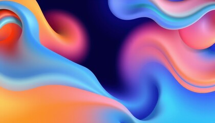 Abstract Colorful Swirling Fluid Forms Design