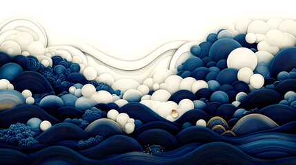 Obraz premium The image is a beautiful and serene depiction of the ocean with a large wave