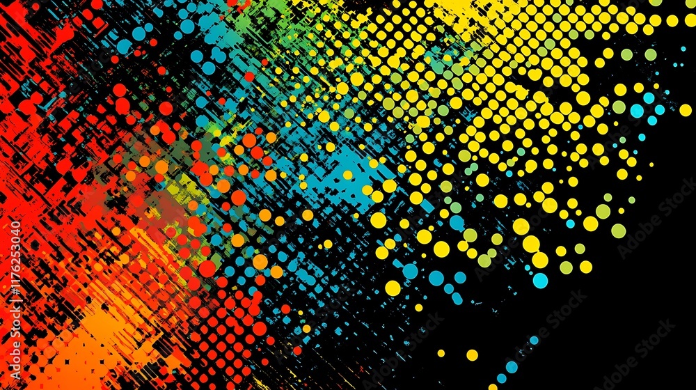 Poster abstract colorful splashes and dots design