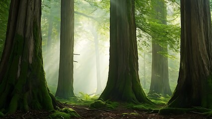 sunrise in the forest