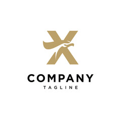 Obraz premium Letter X Eagle Elegant Logo Icon Vector
