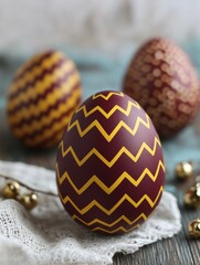 Obraz premium Easter Eggs Featuring a Matte Burgundy Finish