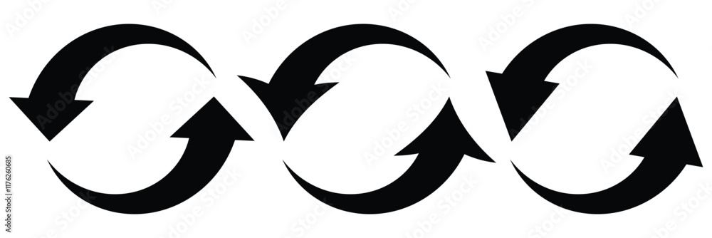 Poster refresh icon vector. recycle vector icon symbol. round reload sign, repeat icon, rotate arrow symbol