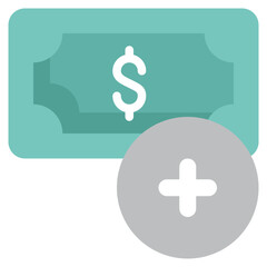 add money credit payment online shopping flat style icon