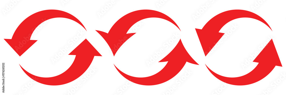 Poster refresh icon vector. recycle vector icon symbol. round reload sign, repeat icon, rotate arrow symbol