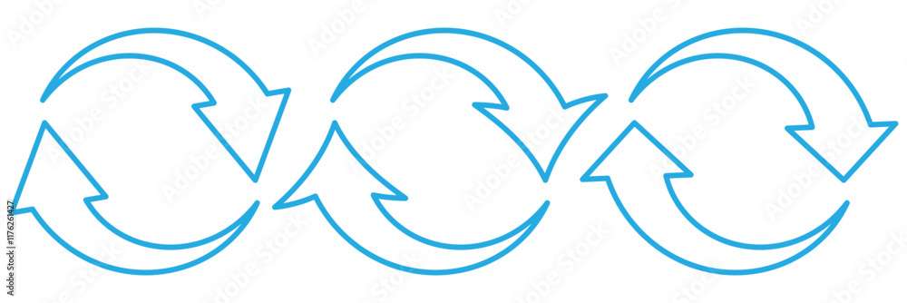 Poster following each other. rotate arrow icon, refresh and reload icon. vector illustration.