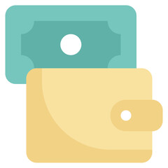 payment money wallet online shopping store flat style icon