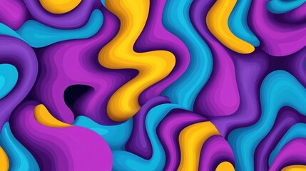 Abstract wavy pattern in vibrant colors for design purposes.
