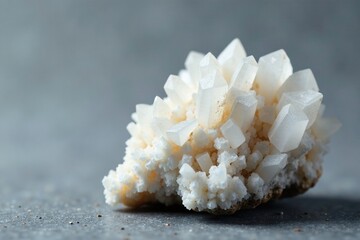 Filled with crystals of white orthoclase mineral on a gray background, minerals, crystals