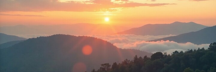 Softly glowing clouds amidst misty morning landscape, clouds, brown,