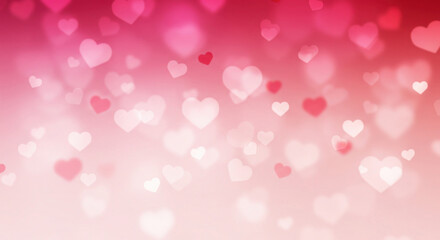 Pink valentine background with glowing hearts
