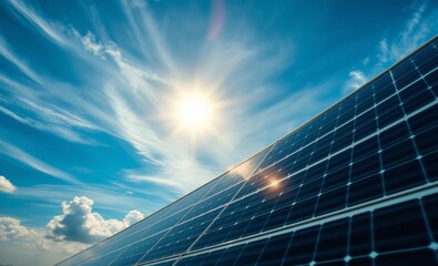 Solar panels against blue sky innovative solar panel innovation power electricity energy technology panel renewable