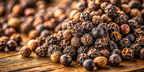 Obraz premium Whole & Milled Black Peppercorns: Documentary Style Farm-to-Table Photography
