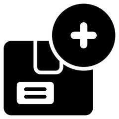 Obraz premium box package add shoping online solid glyph icon