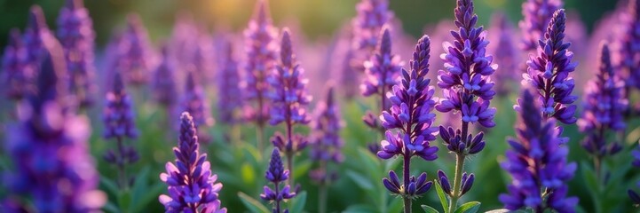 Obraz premium Dense purple flowers, clusters of small blooms, nepeta, clusters, purple hue