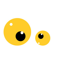 Fototapeta premium Cartoon cute eyes of a creature animal or a cat scared or amazed emotion