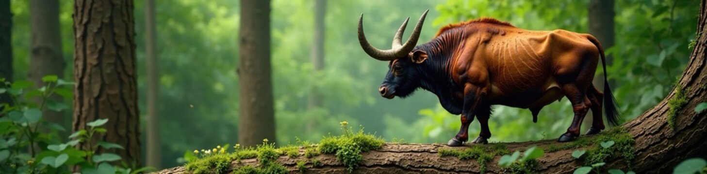 Titanus giganteus on tree bark with forest background, longhorn, forest, Titanus giganteus