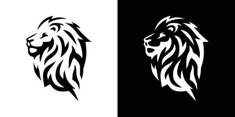 Fototapeta premium abstract vector logo design template illustration simple modern logo icon lion wild animal