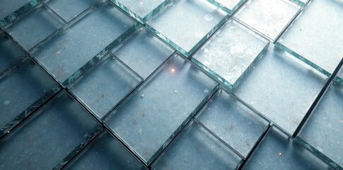 Geometric glass panels in shades of gray and silver , metallic, abstract