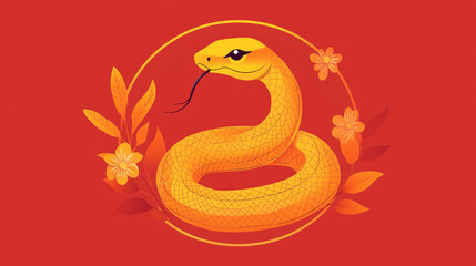 Fototapeta premium Welcome the Year of the Snake 2025 this Chinese New Year with glowing lanterns, symbols of wisdom, prosperity, and new beginnings. Let the snake’s energy guide you to success, wealth, and happiness. 