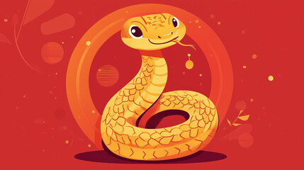Fototapeta premium Welcome the Year of the Snake 2025 this Chinese New Year with glowing lanterns, symbols of wisdom, prosperity, and new beginnings. Let the snake’s energy guide you to success, wealth, and happiness. 